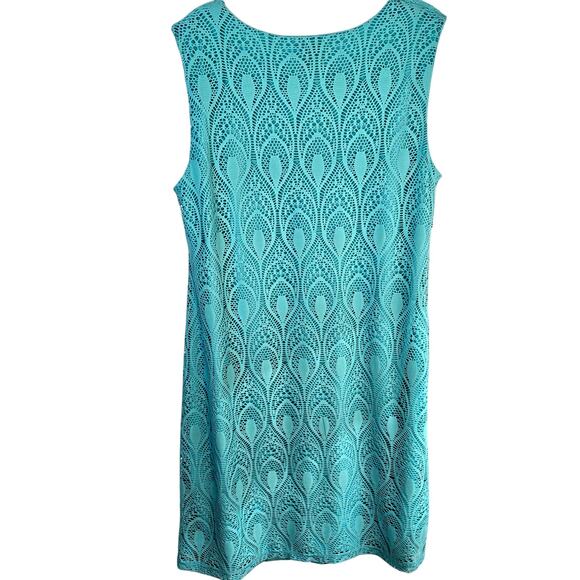 J.M. Collection Women's Dress Large L Size Aqua Lace  Misses 12 14 - Picture 5 of 6